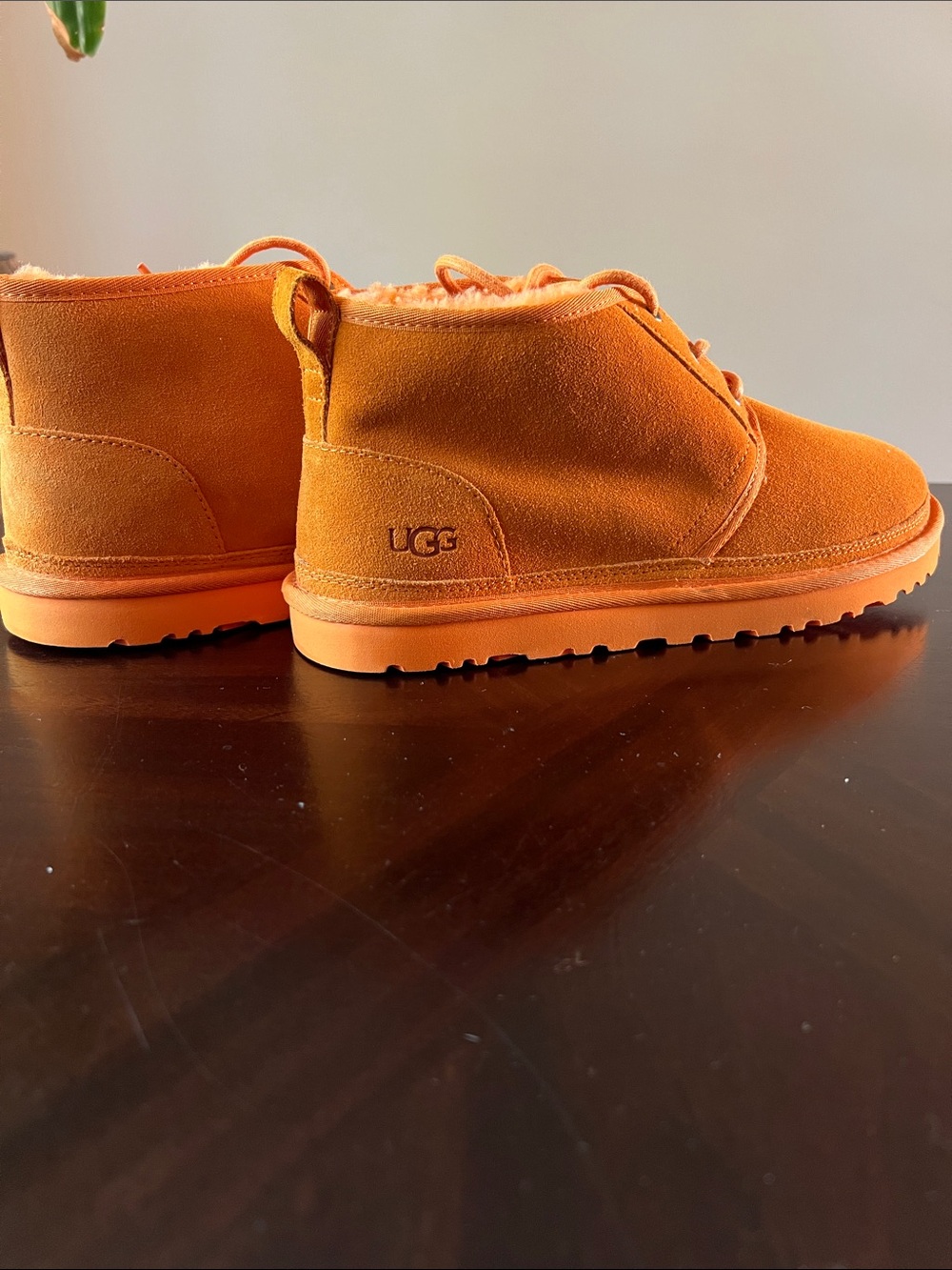 UGG Orange Suede Lace-Up Short Boots